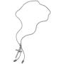 Mens Women Movable Zipper Knot Cross Charms Pendant Steel Wheat Chain Necklace