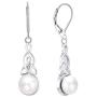 YL Celtic Knot Pendant Necklace 925 Sterling Silver Freshwater Pearl Leverback Earrings Cubic Zirconia Love Knot Drop Jewelry