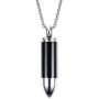PJ Stainless Steel Bullet Capsule Container Cremation Ashes Urn Pendant Keepsake Memorial Necklace