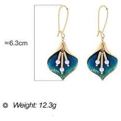ONLYJUMP Flower Enamel Dangle Drop Earrings for Women Girls Vintage Boho Gold Plated Calla Lily Pearl Bud Perfect for Summer Beach Vacation