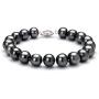 Black 8.5-9mm AA Quality Freshwater 925 Sterling Silver Cultured Pearl Bracelet For Women