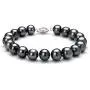 Black 8.5-9mm AA Quality Freshwater 925 Sterling Silver Cultured Pearl Bracelet For Women
