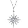 SERAFINA ❤️ Womens White Sapphire Starburst Earrings Pendant Necklace Ring Set in 925 Sterling Silver with Lobster Clasp and 18'' Chain for Her