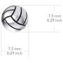 Dayna Designs Volleyball Heart Necklace - Sterling Silver Jewelry Small for Women/Girls