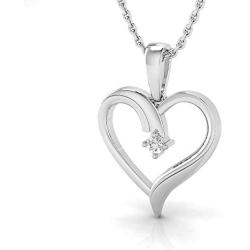 IGI Certified Diamond & Sterling Silver Heart Pendant with 18'' Chain