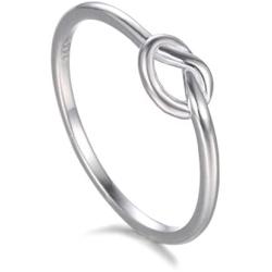 BORUO 925 Sterling Silver Ring Love Knot Promise Friendship High Polish Comfort Fit Band Ring Size 4-12