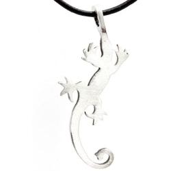 Trilogy Jewelry Pewter Gecko Lizard Southwestern Design Pendant on Leather Necklace
