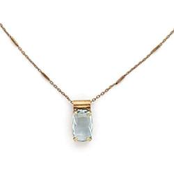 Sorrelli Rectangle Crystal Pendant Necklace, Antique Gold-Tone Finish, Coastal Mist