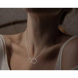 SOUHONEY Mother Daughter Necklace-2 Interlocking Infinity Necklaces for Women, Sterling Silver Necklaces for Mother Daughter, Valentines-Day Jewelry for her Birthday Gift with Lovely Card