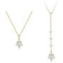 Sterling Silver Back Drop Wedding Necklace, 14k Gold Plated S925 Bridal Necklace Body Chain Jewelry