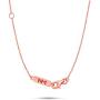 Nicole Miller Fine Jewelry - Sterling Silver with 14K Rose Gold Overlay 8mm Round Cut Gemstone Necklace, 18''