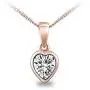Amnoz Rose Gold Plated Sterling Silver Single Paving Cubic Zirconia Heart Pendant Necklace Amnoz Rose Gold Plated Sterling Silver Single Paving Cubic Zirconia Heart Pendant Necklace