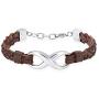 Infinity Cremation Bracelet for Ashes Genuine Leather Memorial Urn Bangle for Human Stainless Steel Keepsake Bracelet Jewelry for Women Men