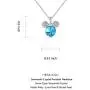 HERAYLI Mickey Mouse Pendant Necklace for Girls/Women,Made with Swarovski Crystal Lovely Women Necklace Jewelry Gift (Blue)