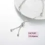 LONAGO Jewelry Moments Slider Snake Chain Charm Bracelet 925 Sterling Silver Sliding Clasp Adjustable Link Fit Pandora Charm Bead Birthday Gift for Women Mom
