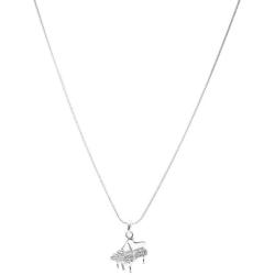 Spinningdaisy Silver Plated Crystal Grand Piano Necklace