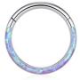 Uzgtvy 16G Opal Septum Rings Hoop Nose Ring Lip Rings Stainless Steel Hinged Segment Ring Seamless Clicker Ring Cartilage Earrings Hoop Helix Tragus Septum Piercing Jewerly