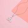 925 Sterling Silver Good Luck Irish Claddagh Celtic Knot Love Heart Pendant Necklace for Women Girls Ladies Birthday Gift, 18'' Rolo Chain
