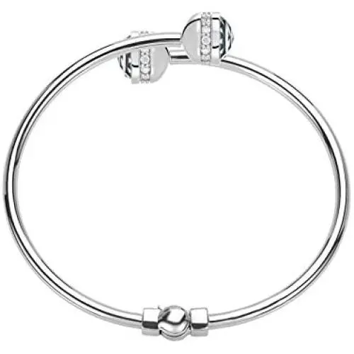 DBW Jewelry Silver Bangle Bracelets for Women - Charms Optional - Open Hinge, 6.5” to 7'' - Charm Bracelet for Girls - Everyday Style DBW Jewelry Silver Bangle Bracelets for Women - Charms Optional - Open Hinge, 6.5” to 7'' - Charm Bracelet for Girls - Everyday Style