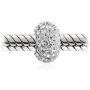 Solid Color Pave Crystal Spacer Bead Charm For Women Teen Fits European Charm Bracelet 925 Sterling Silver Core
