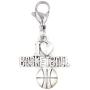 Its All About...You! I Love Basketball Sports Clip on Charm Perfect for Necklaces Bracelets 102Z