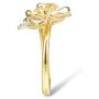 Santuzza Orchid Rings 925 Sterling Silver Elegant White Flower Delicate Enamel Ring Cubic Zirconia Jewelry for Women
