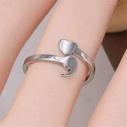 3Pcs Love Heart Semicolon Rings Suicide Awareness Ring Dainty Heartbeat Wave Finger Rings for Women Girls Inspirational Ring Jewelry Set Size 8 9 10