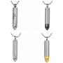 Valyria Memorial Jewelry Mens Stainless Steel Waterproof Bullet Urn Pendant Necklace