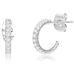 LANCHARMED Open Hoop Earrings Cute Shiny Cubic Zirconia Sparkling Hoops Earrings for Women