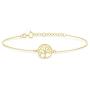 GELIN 14k Solid Gold Tree of Life Link Chain Adjustable Bracelet for Women