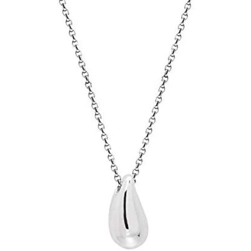 Dainty Teardrop Necklace for Women Girls Sterling Silver Minimalist Simple Tiny Oval Bead Beans Pear-Shaped Pendant Choker BFF Necklace Fashion Adjustable Chain 18'' Jewelry Wedding Birthday Gift