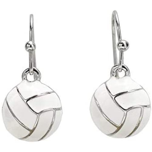 GIMMEDAT Volleyball Enamel Dangle Charm Earrings Jewelry Women Girls Player Fan Gift