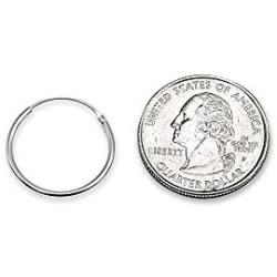 Sterling Silver Small Medium Large Endless Round Thin Lightweight Unisex Continuous Hoop Earrings