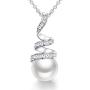 CDE Pearl Pendant Necklace for Women 925 Sterling Silver/White Gold/Rose Gold Plated Pearl Necklace Embellished with Crystals Christmas Jewelry Gift Birthday Gift for Mom Women Wife Girls Her