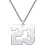LuxglitterLin Sports Inspirational Large Number Necklace 0 to 99 Stainless Steel 25mm High Pendant Jewelry for Men Boy 3mm Wide Wheat Chain