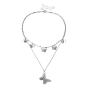 fxmimior Butterfly Collar Choker Boho Insect Necklace for Women Girls Ladies Dainty Fashion Jewelry (Silver)