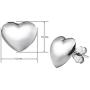 Big Apple Hoops - High Polished Sterling Silver Stylish Hollow Puffed Heart Shaped Stud Earrings Made from Solid 925 Sterling Silver in Rose Gold Polish Fashion Gift for Men, Teens, Women