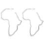 CASSIECA 2 Pcs Stainless Steel African Map Earrings Ethnic Style Dangle Earrings Fashion Africa Drop Hoop Earrings for Women Jewelry