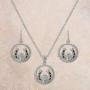 Montana Silversmiths Wreathed Horseshoe Treasure Jewelry Set