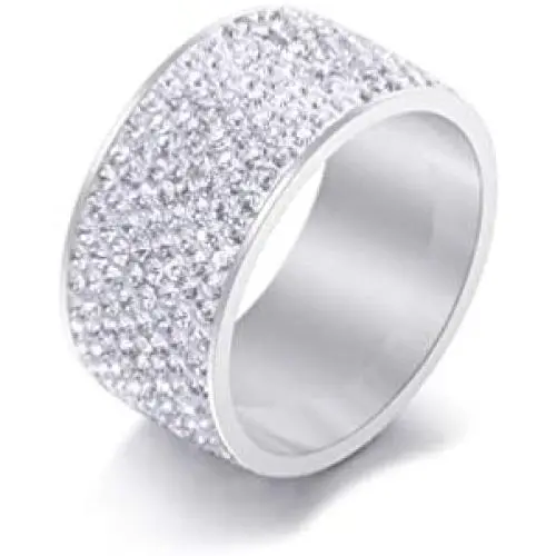 Xusamss Fashion Stainless Steel Ice Out Crystal Ring Xusamss Fashion Stainless Steel Ice Out Crystal Ring