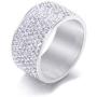 Xusamss Fashion Stainless Steel Ice Out Crystal Ring