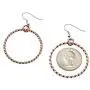 Amnoz Rose Gold and Rhodium Plated Sterling Silver Twisted Hoop Earrings Anti-Tarnish Dangle Earrings Amnoz Rose Gold and Rhodium Plated Sterling Silver Twisted Hoop Earrings Anti-Tarnish Dangle Earrings