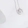 VENSERI 925 Sterling Silver Horseshoe Necklace Lucky Horseshoe Love Heart Pendant Necklace Cubic Zircon Heart Lucky Horseshoe Necklace