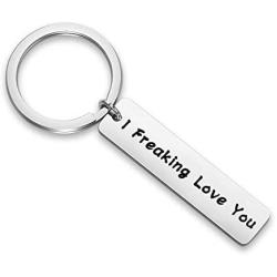 WUSUANED Couple Keychain I Freaking Love You I Love You Gift for Boyfriend Girlfriend Husband