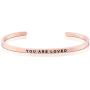 MantraBand Bracelet - You are Loved - Inspirational Engraved Adjustable Mantra Band Cuff Bracelet - Silver, Gold, Rose Gold - Gifts for Women