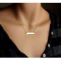 S.J JEWELRY Alphabet 26 A-Z Letter Initial Necklace 14k Gold-Plated Bar Necklace Engraved Name Necklace Personalized Letter Monogram Pendant Necklace for Women Girls