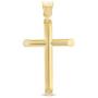 Ioka - 14K Yellow Gold Classic Tube Cross Religious Polished Charm Pendant For Chain