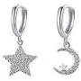 Tiny Dangle Huggie Earrings for Women - Cross Star Moon Bee Flower Charm Small Huggie Hoop Earrings 14k Gold/White Gold Plated for Girls Kids - CZ Pave Mini Dainty Hoop Drop Earrings