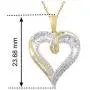 Jewelili 10k Yellow Gold 1/4 cttw White Round Diamond Heart Shape Pendant,18'' Rope Chain Jewelili 10k Yellow Gold 1/4 cttw White Round Diamond Heart Shape Pendant,18'' Rope Chain