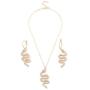 Snake Necklace Earrings Set Serpent Pendant Necklace Snake Wave Dangle Earrings Punk Gothic Necklace Charm Crystal Statement Drop Earrings Vintage Animal Jewelry for Women Girls